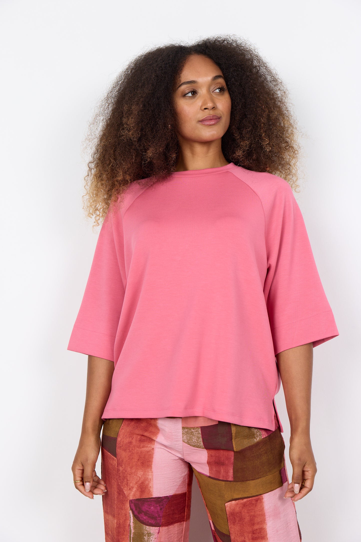 Soyaconcept BANU 288 PINK Cropped sleeve top