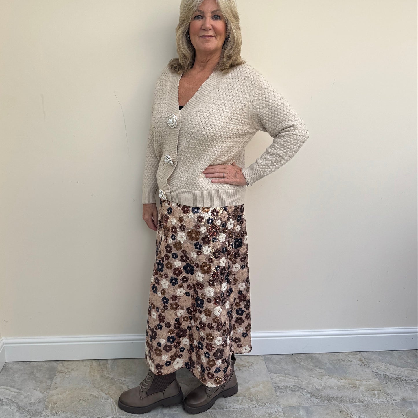 Malissa J WF1606 A-Line Sequin Skirt