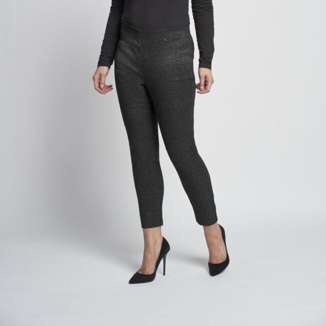 Pinns 302CT Black Sparkle Animal Print Trouser