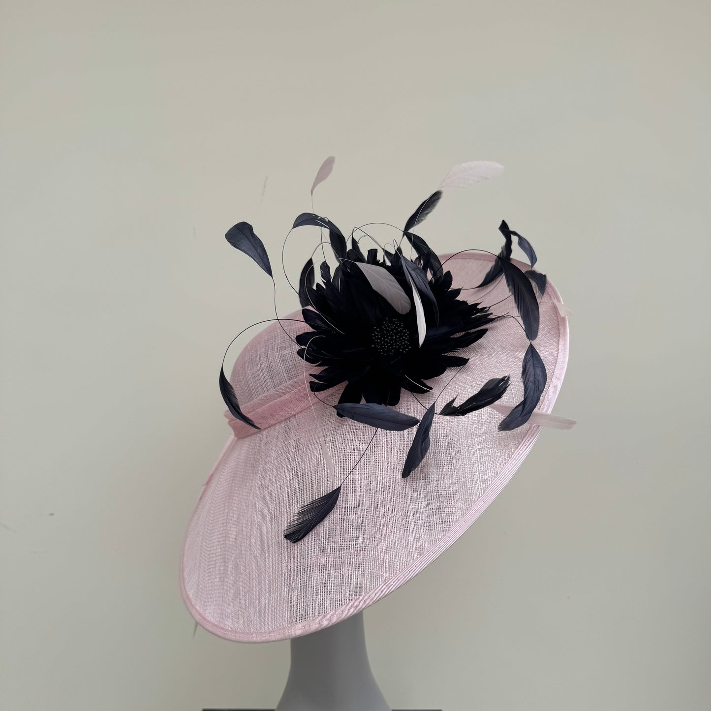 J Bees JB25/86 Baby Pink and Navy Two Tone Feather Hatinator Baby