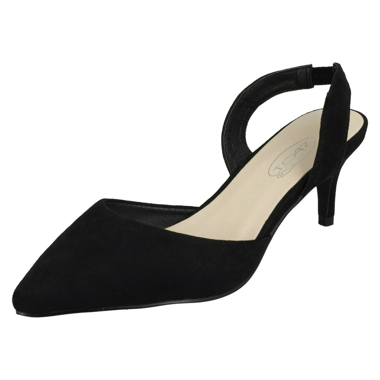Spot on Suedette Sling back heel shoe