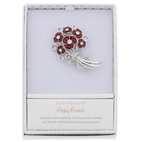 Equilibrium 359423 Red Poppy Bouquet Brooch