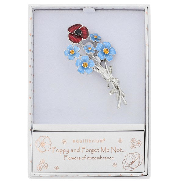 Equilibrium 359426 Forget Me Not & Poppy Brooch Multi