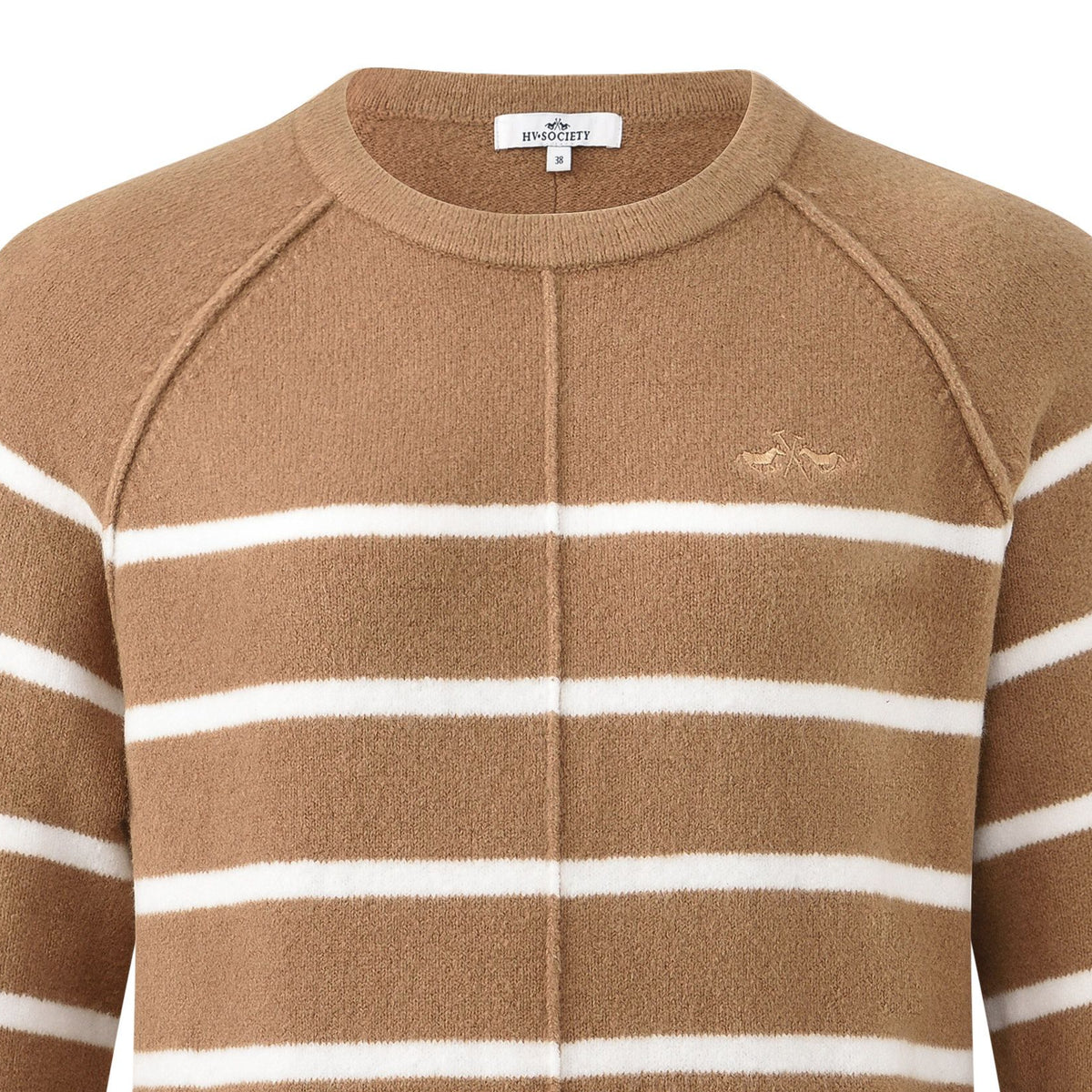 HV. Society Noa Striped Camel Pullover 0409103861