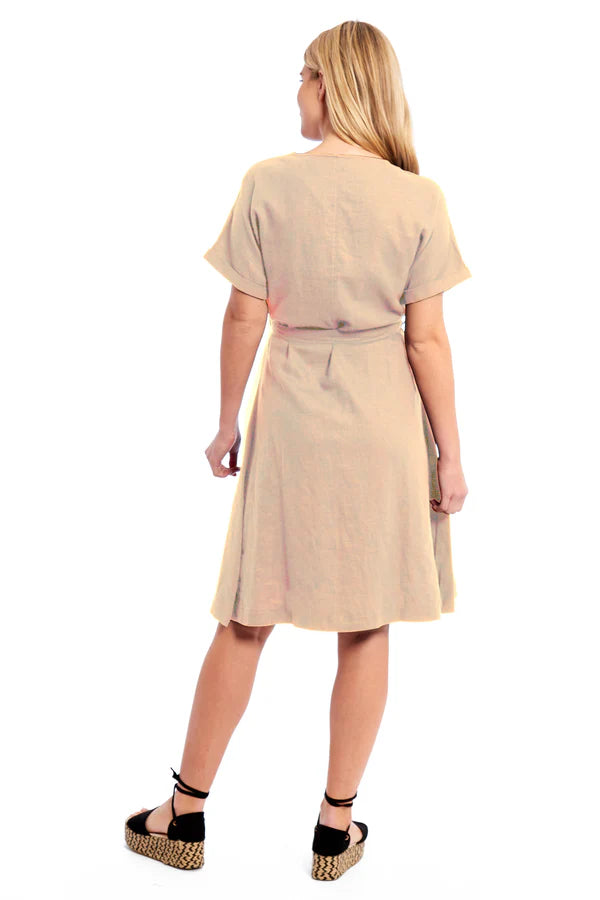 Button Front Linen Dress