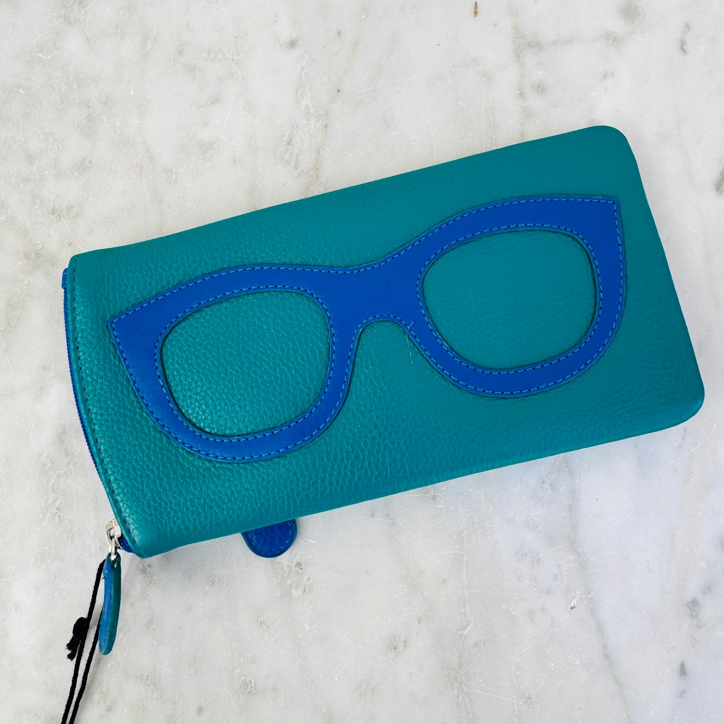 Leather Eyeglass Case with Glass Frame Print