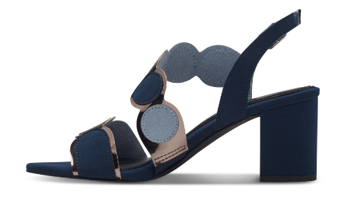 Marco Tozzi 2-28347-42 Navy & Powder Blue Heeled Sandal