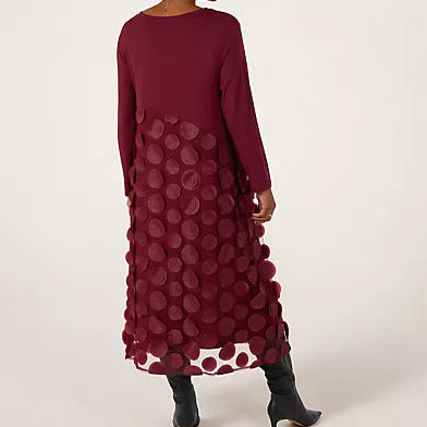 Malissa J WF1965A Mixed Jersey Circle Mesh Dress