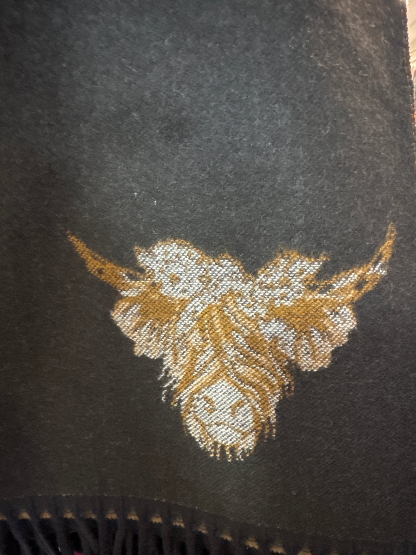 Butterfly Reversible Highland Cow Scarf