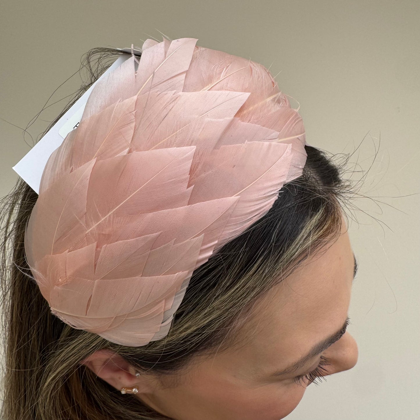 J Bees JB26/143 Parfait Pink Feather Headband Fascinator