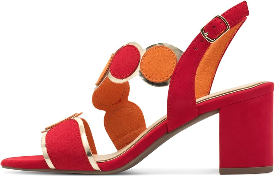 Marco Tozzi 2-28347-42 Red and Orange Heeled Sandal
