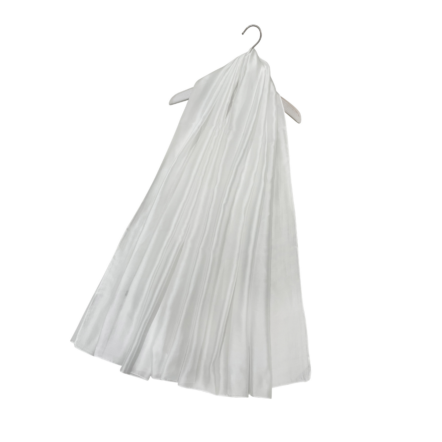 White Silk Occasion Shawl Scarf