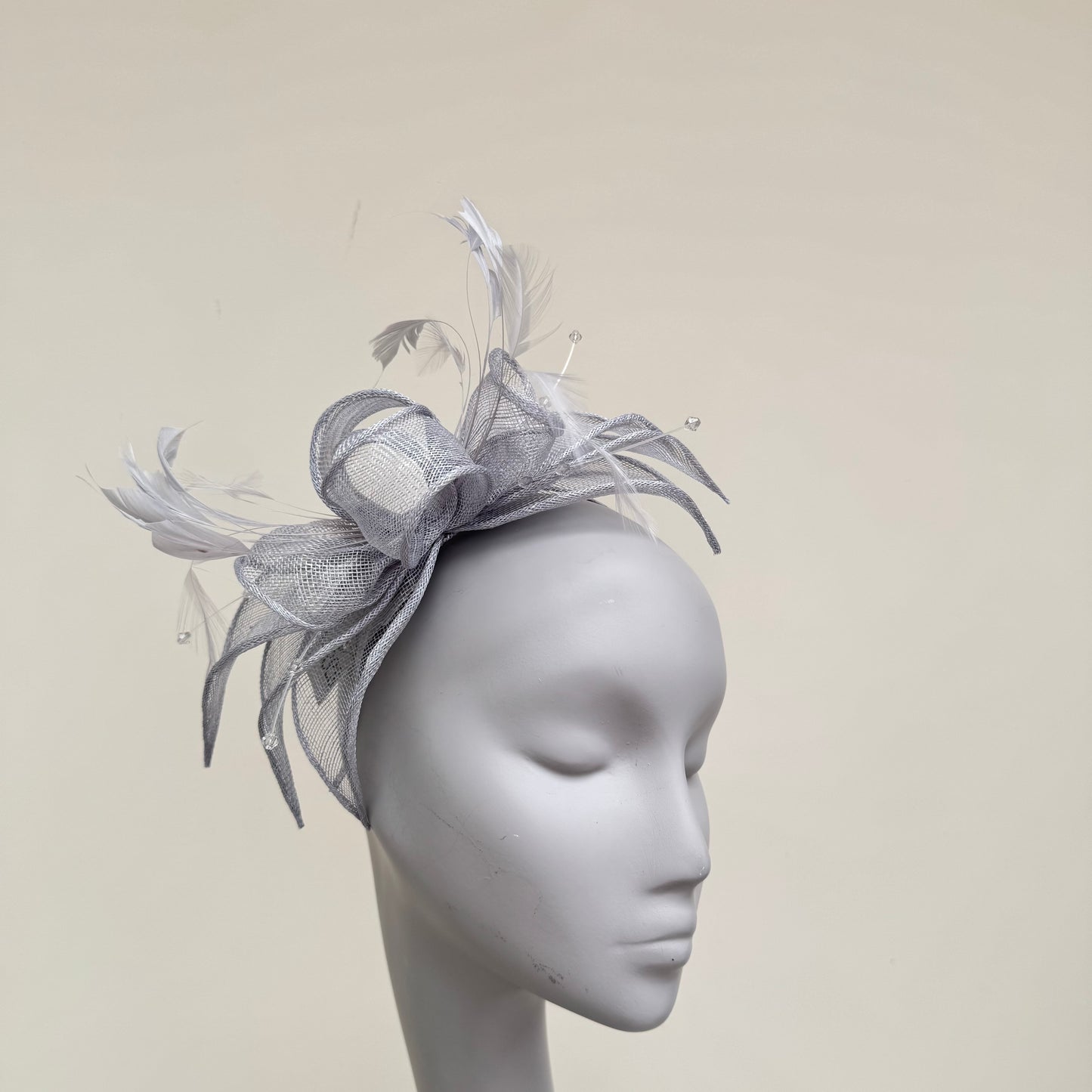 J Bees JB23/318 Fascinator in Greys and Silvers