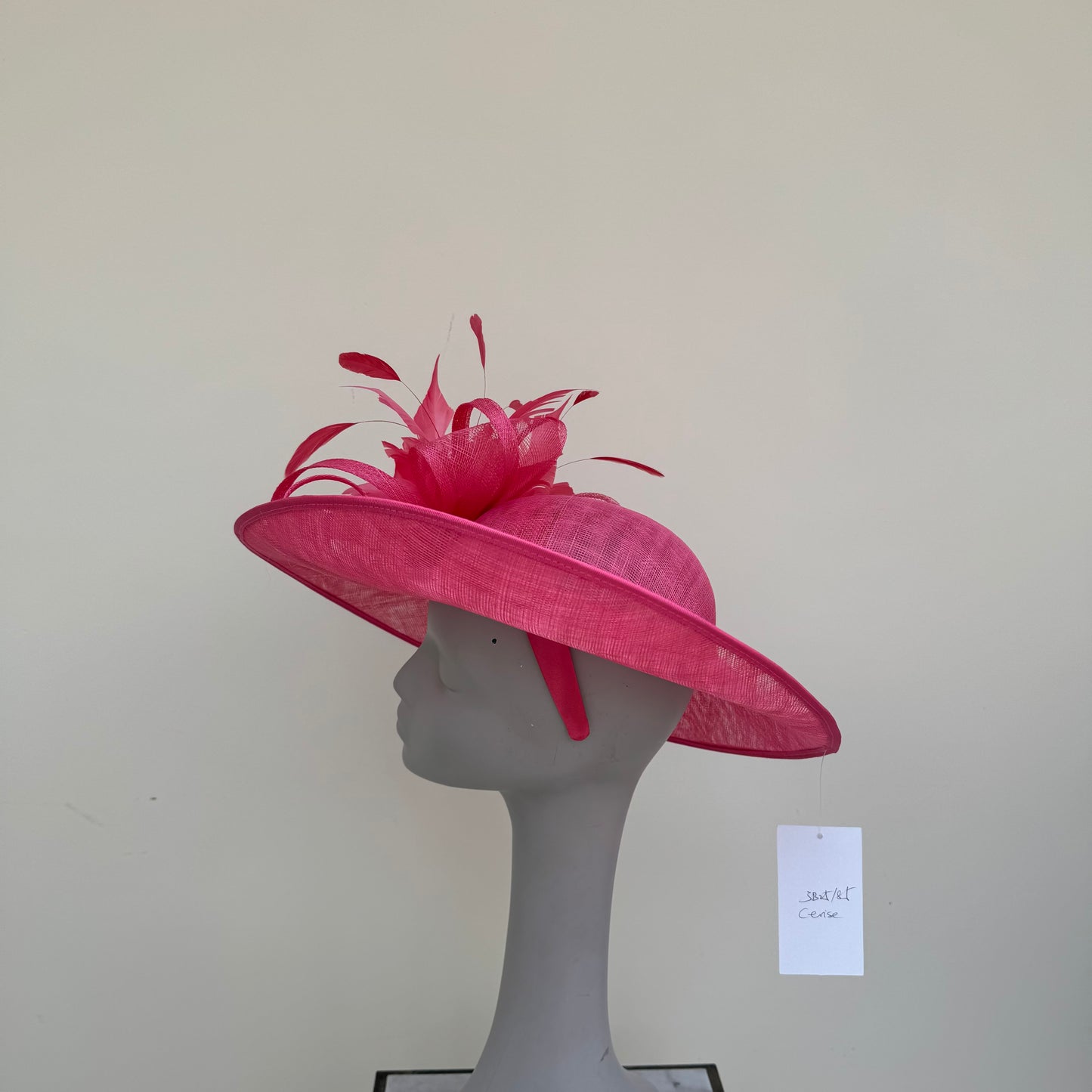 J Bees JB25/85 Cerise Pink Hatinator with Feather Flower Detail