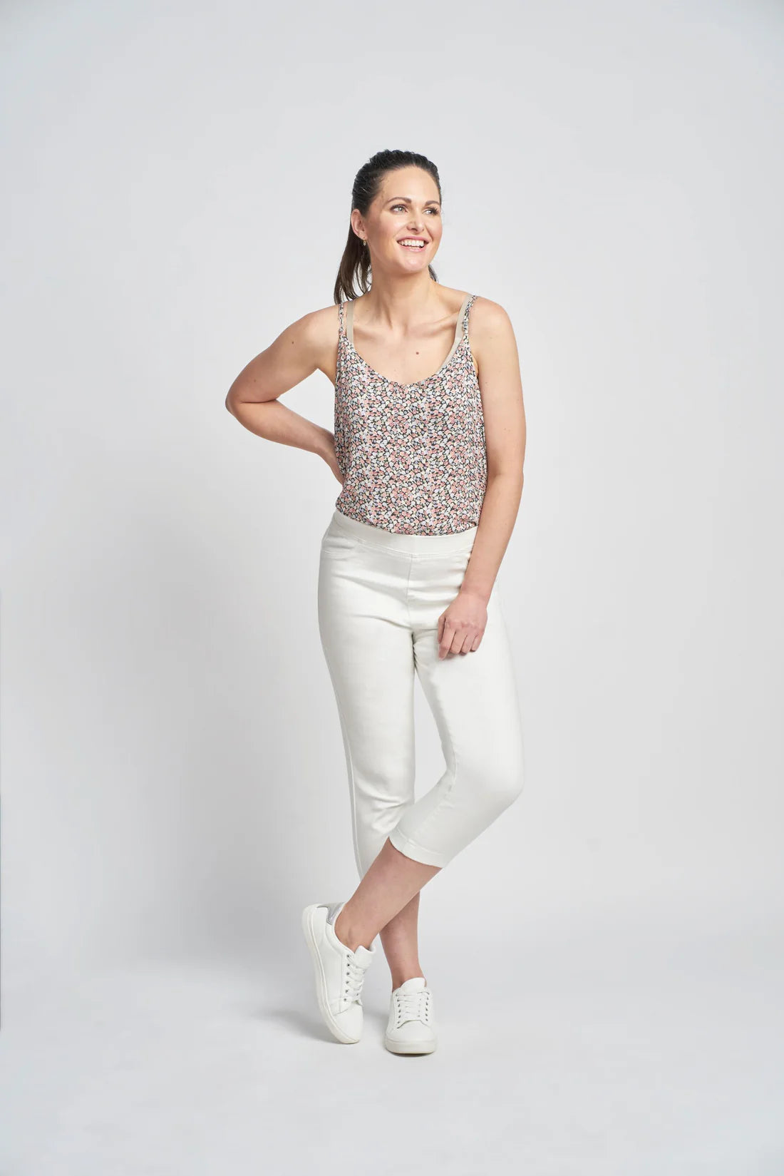 Pinns 580C Denim Stretch Pull-Up Crop Trouser