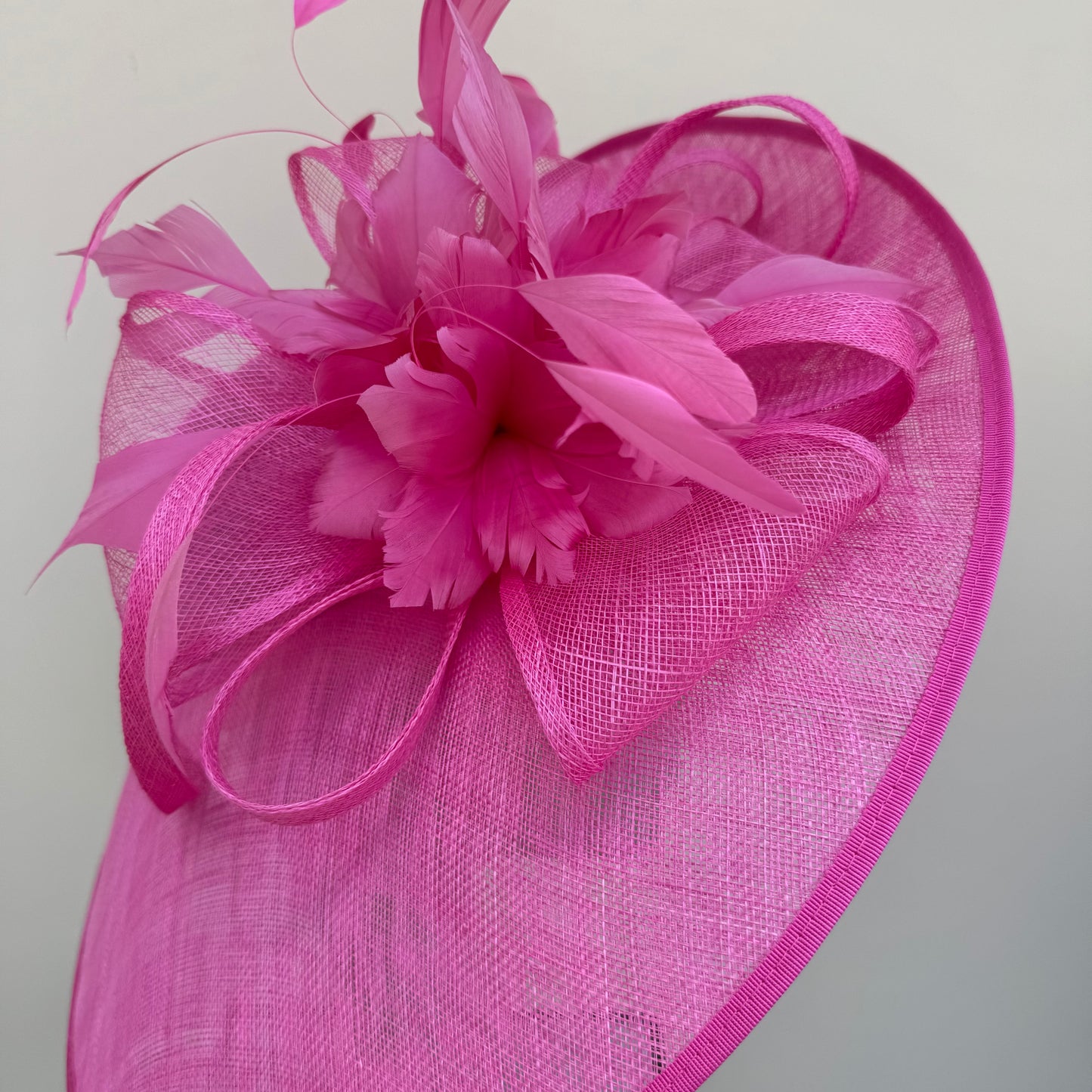 J Bees JB25/85 Hot Pink Hatinator with Feather Flower Detail Hot Pink