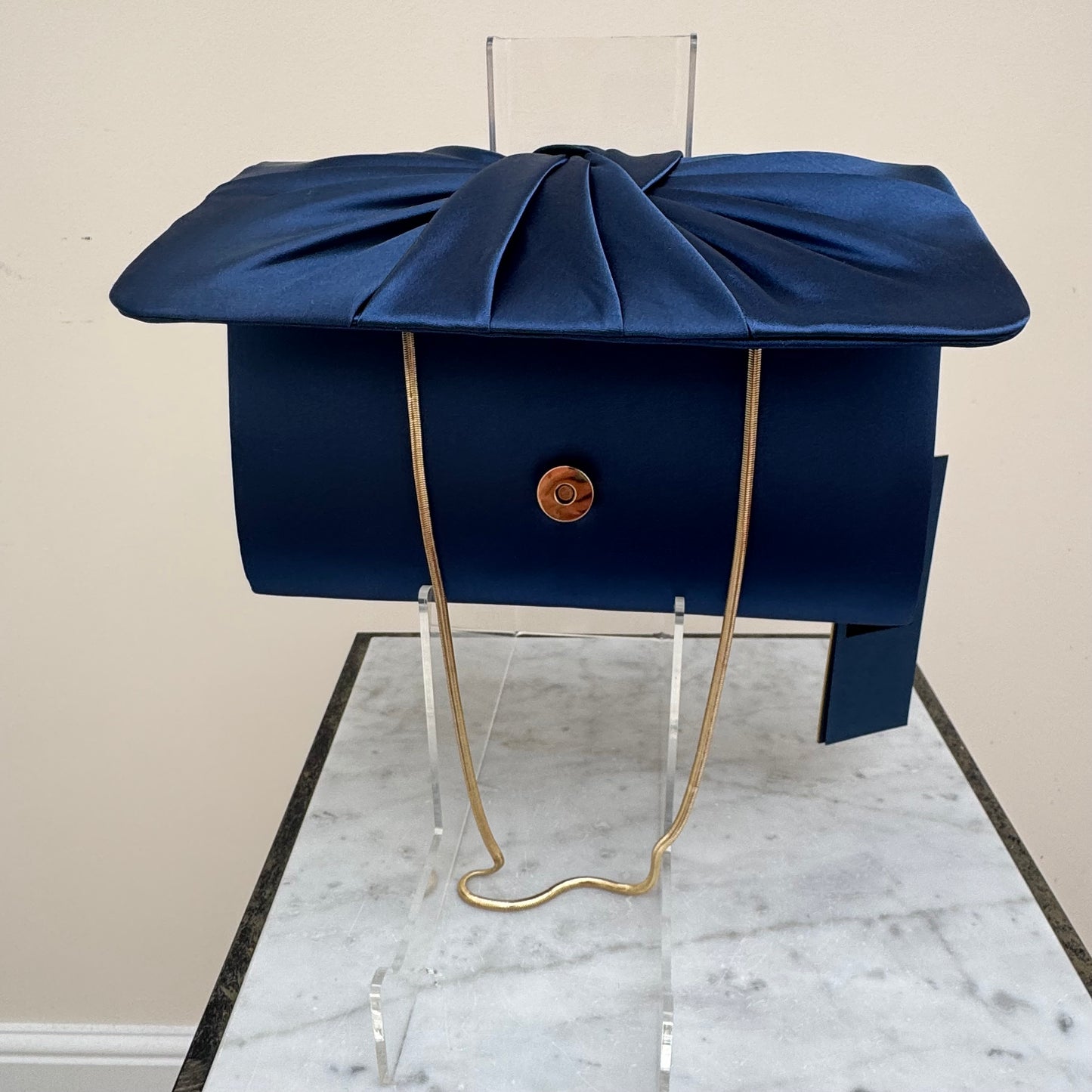 Failsworth Midnight Blue Satin Clutch Bag