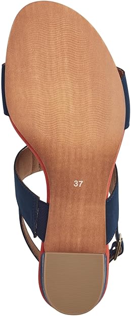 Marco Tozzi Navy and Rust Orange Sandal