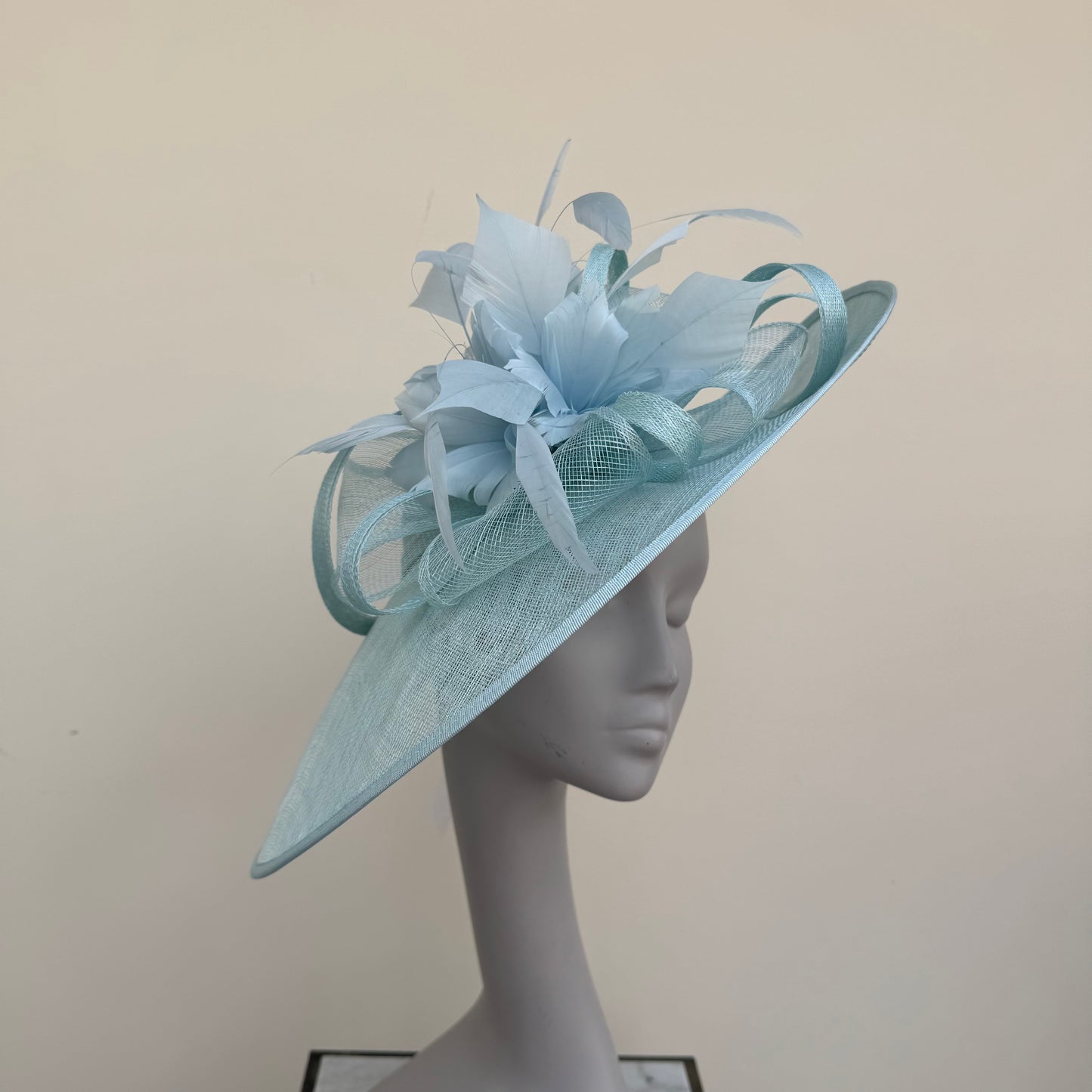 J Bees JB25/85 Aqua Blue Hatinator with Feather Flower Detail