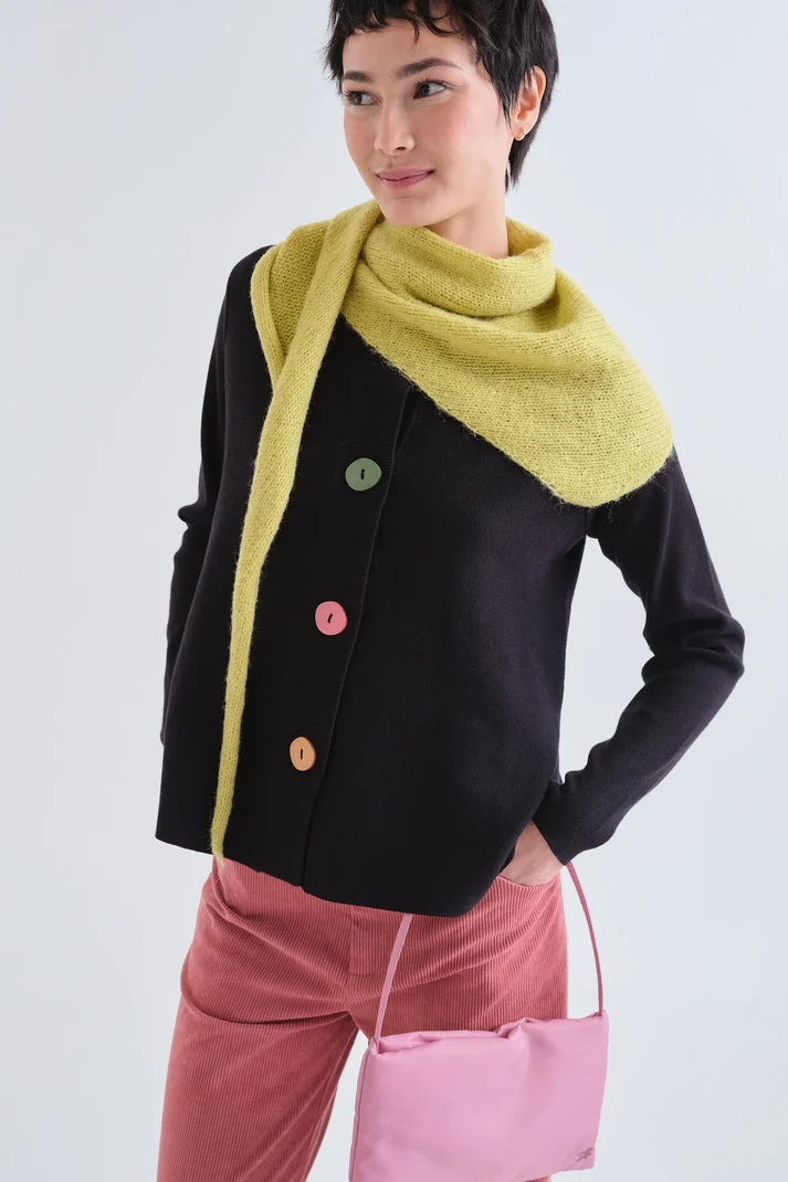 Compania Fantastica 63C/10225 Black Cardigan with Contrast Button
