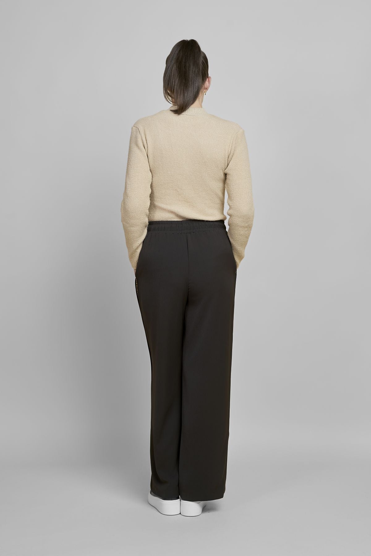 Pinns 643T Leopard Print Side Tape Wide Leg Trouser