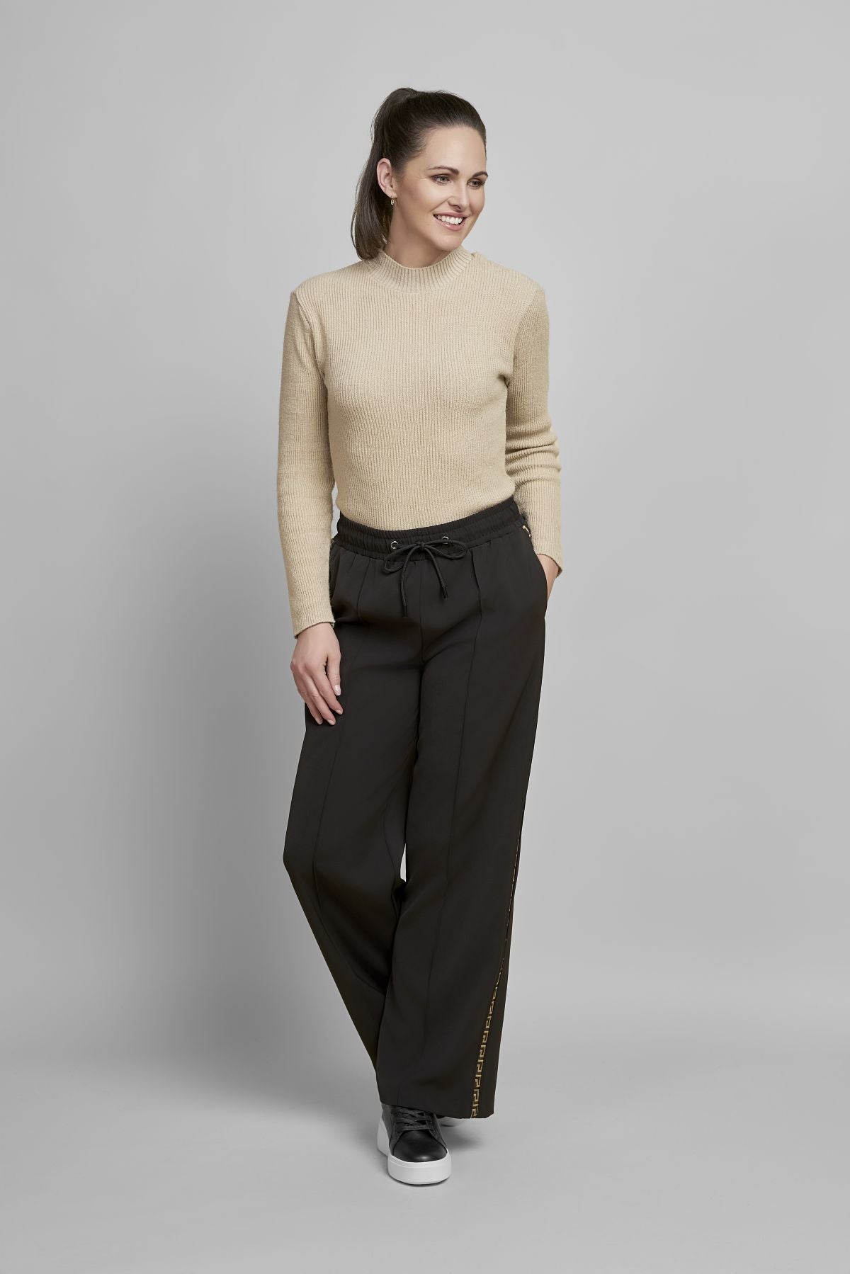 Pinns 643T Gold Geo Side Tape Wide Leg Trouser