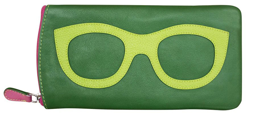Leather Eyeglass Case with Glass Frame Print