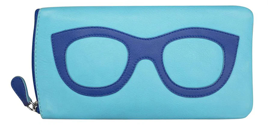 Leather Eyeglass Case with Glass Frame Print