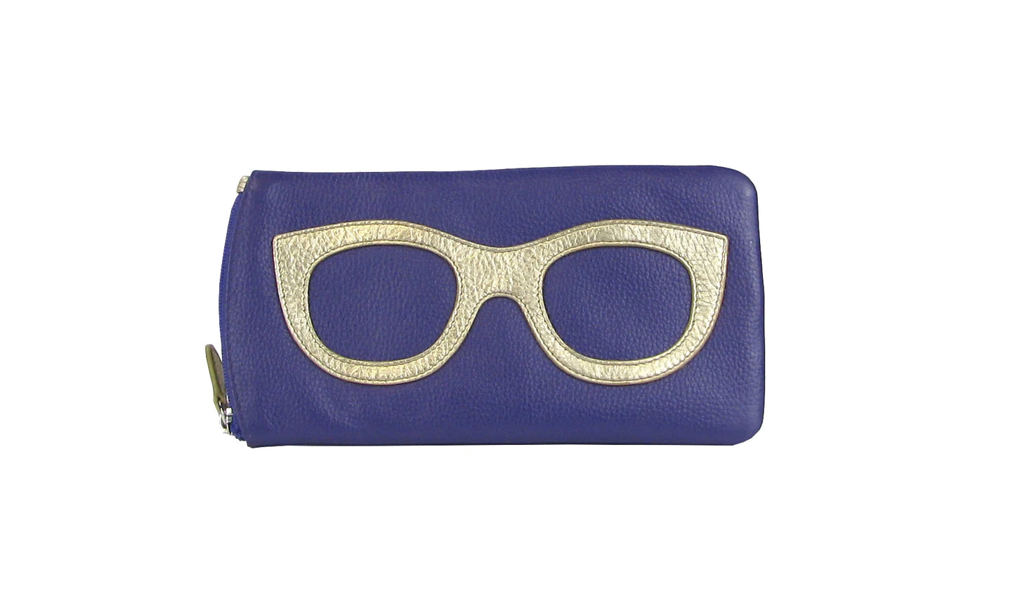 Leather Eyeglass Case with Glass Frame Print