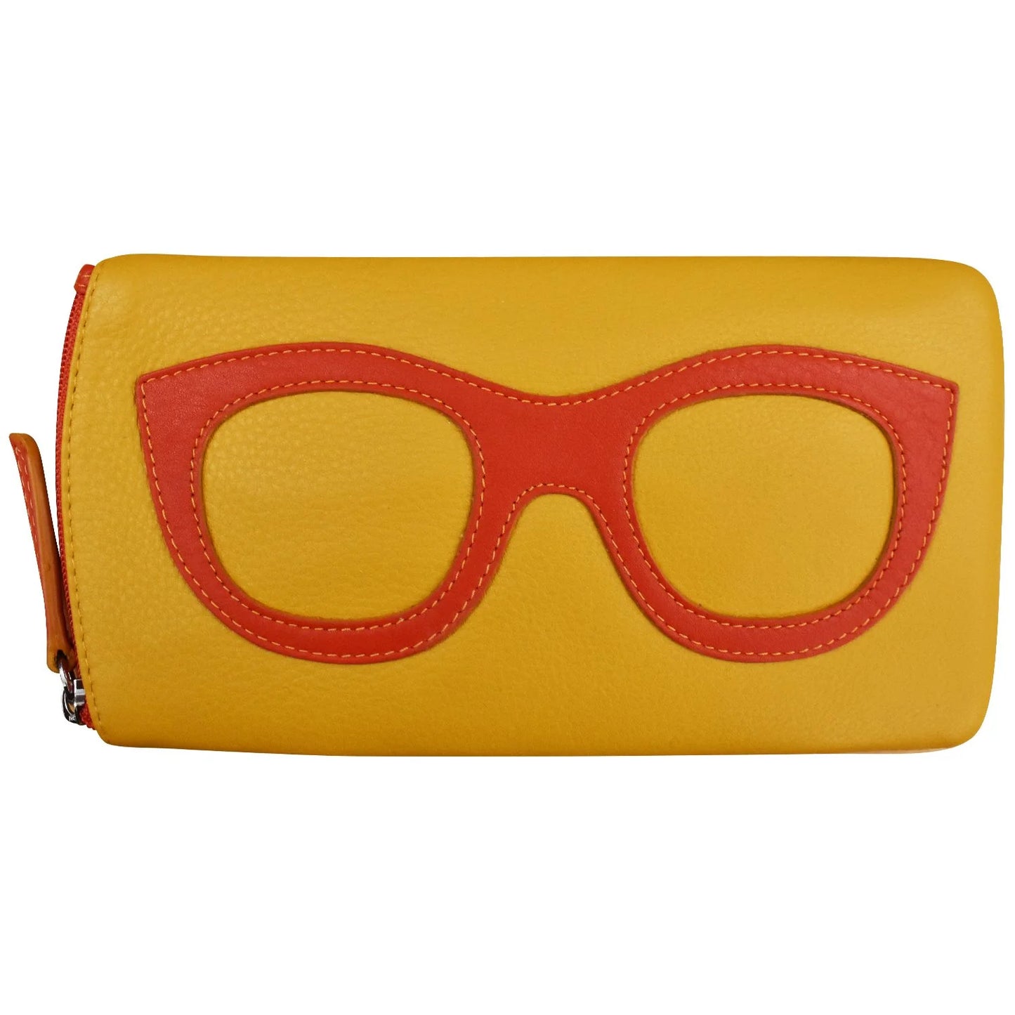 Leather Eyeglass Case with Glass Frame Print