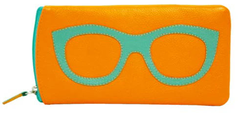 Leather Eyeglass Case with Glass Frame Print