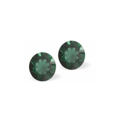 Byzantium Collection 6mm Austrian Crystal Diamond-shape Stud Earrings 667 Emerald