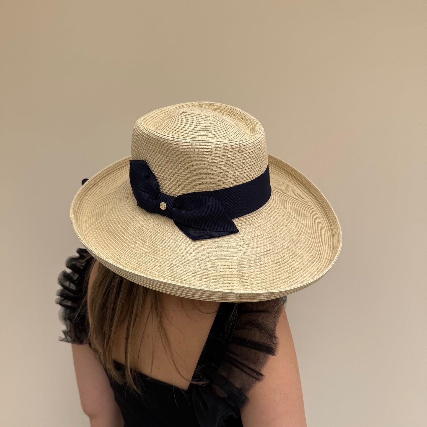 Failsworth Sissinghurst Beige with Navy Adjustable Hat Straw/Navy