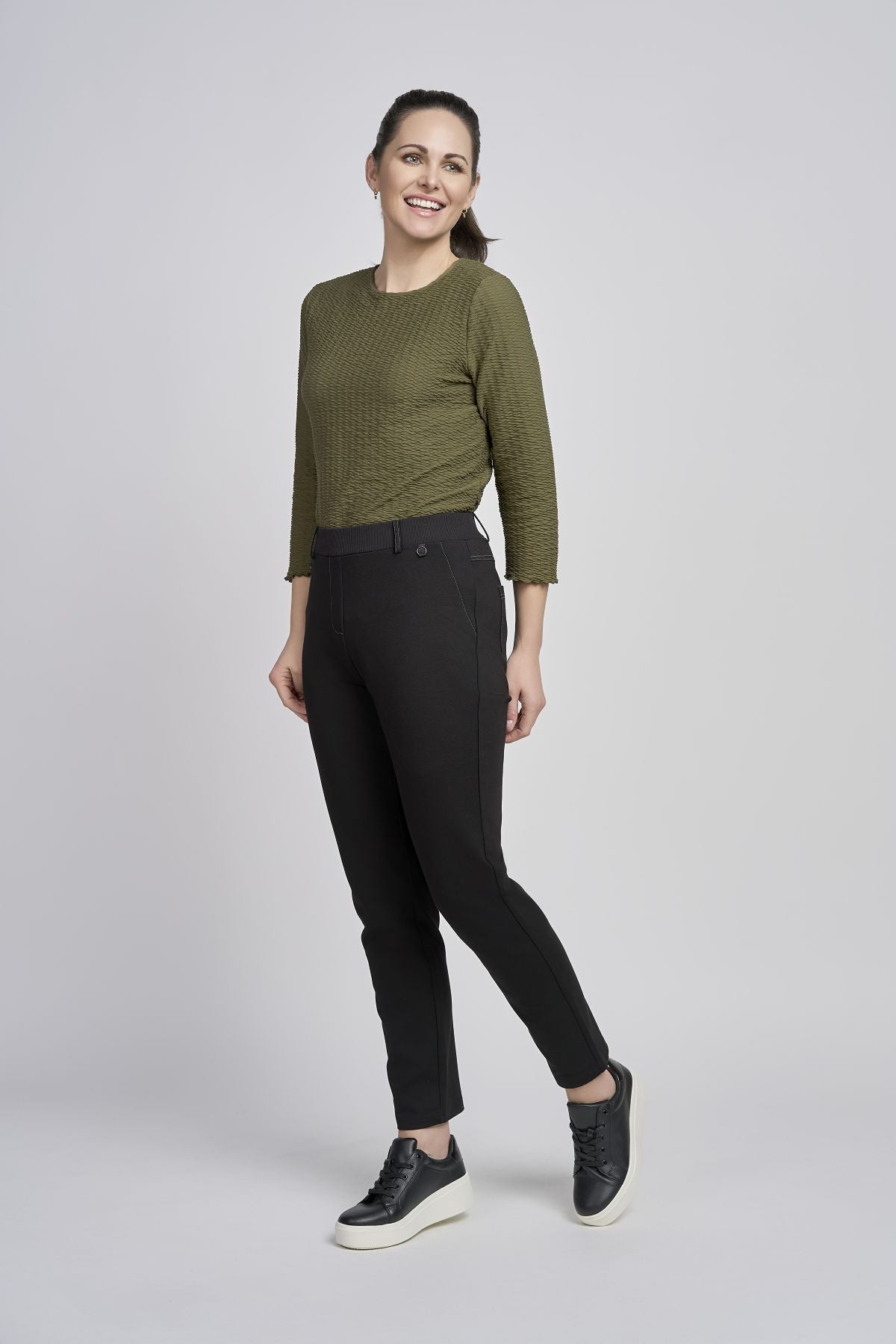 Pinns 706T Straight Leg Elasticated Waist Pull Up Trouser