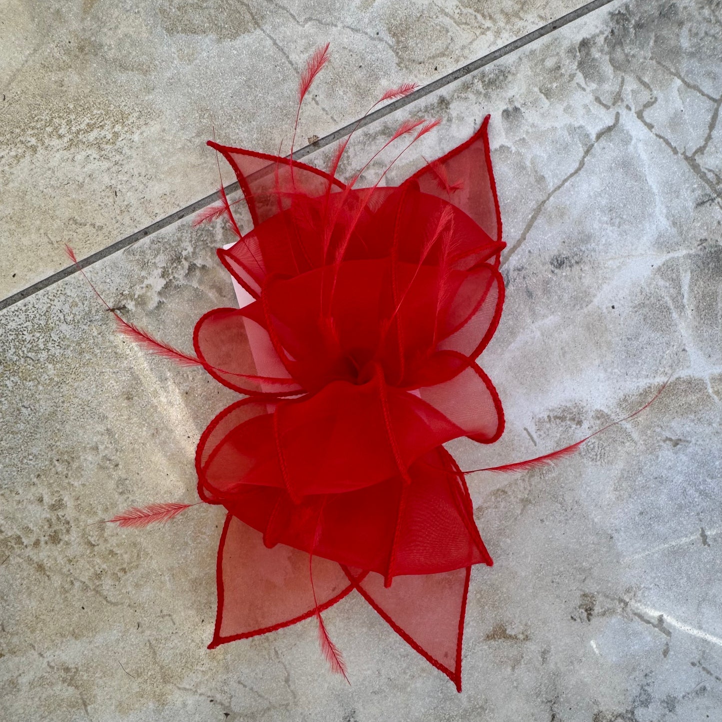 J Bees 9826 Poppy Red Clip Fascinator