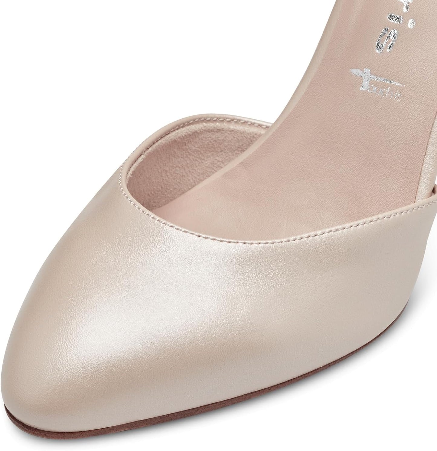 Tamaris Shimmer Rose Pearl Court Shoe with Sparkle Strap