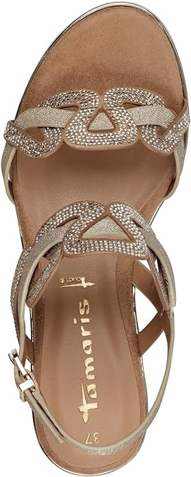 Tamaris Wedge Sparkle Sandal in Gold
