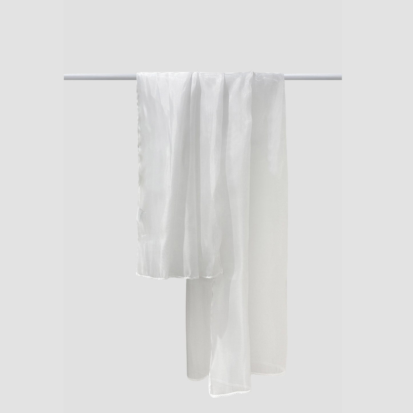 White Shiny Occasion Shawl Scarf