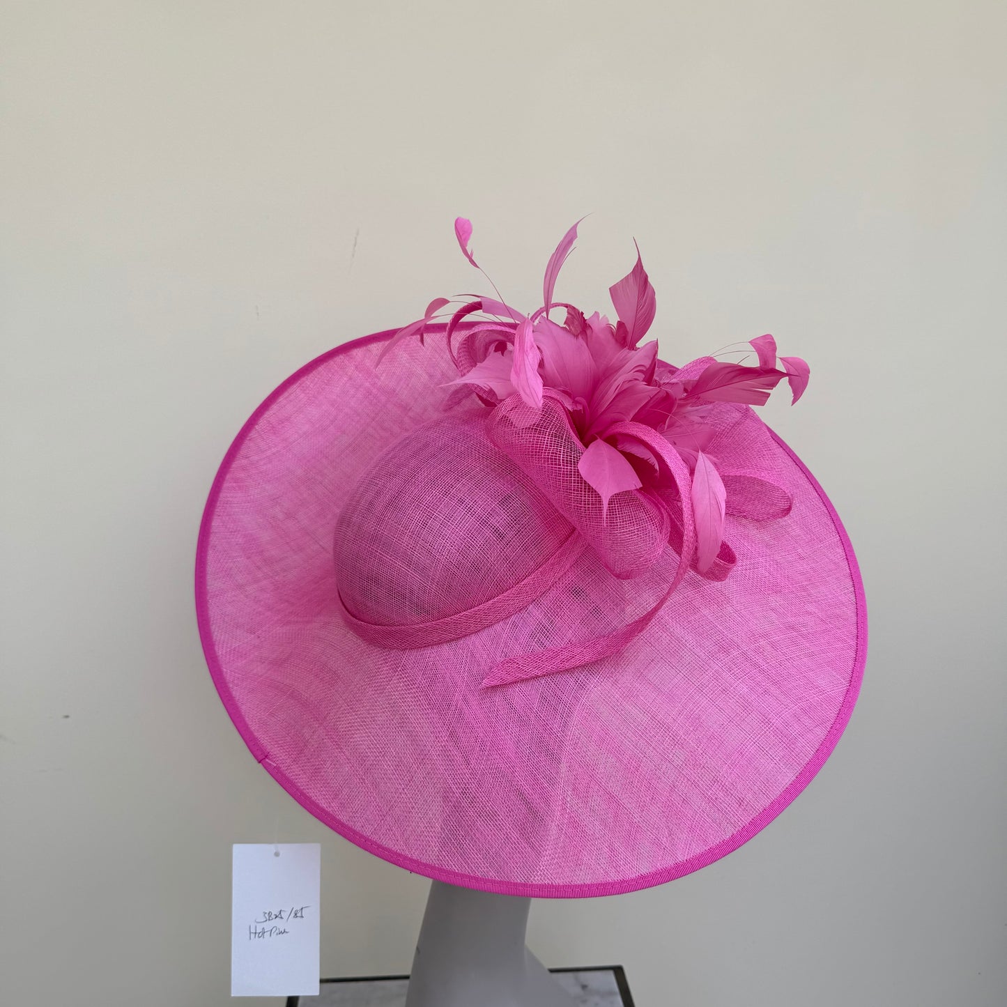 J Bees JB25/85 Hot Pink Hatinator with Feather Flower Detail Hot Pink