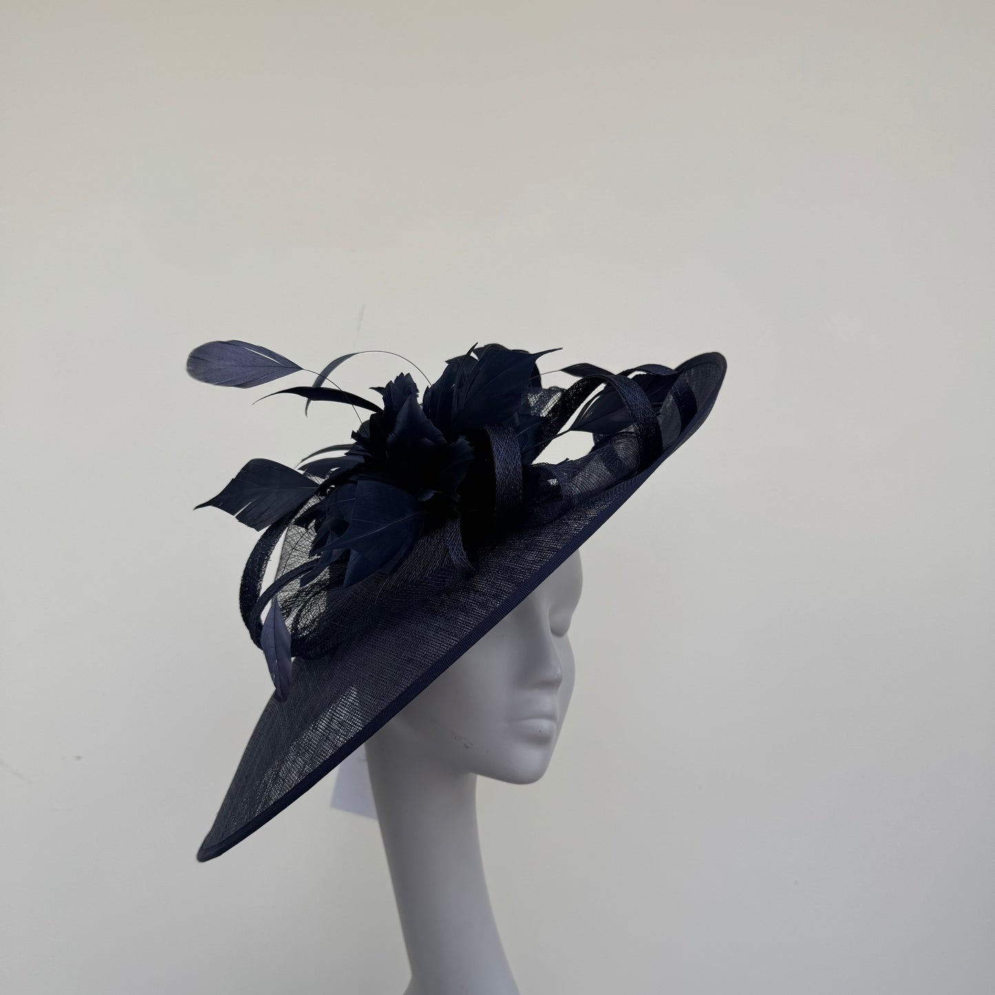 J Bees JB25/85 Navy Blue Hatinator with Feather Flower Detail