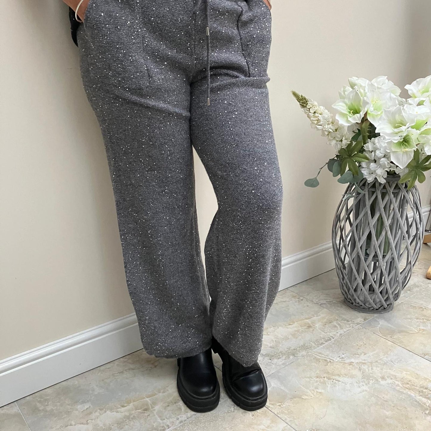 Malissa J Sequin Knit Trousers