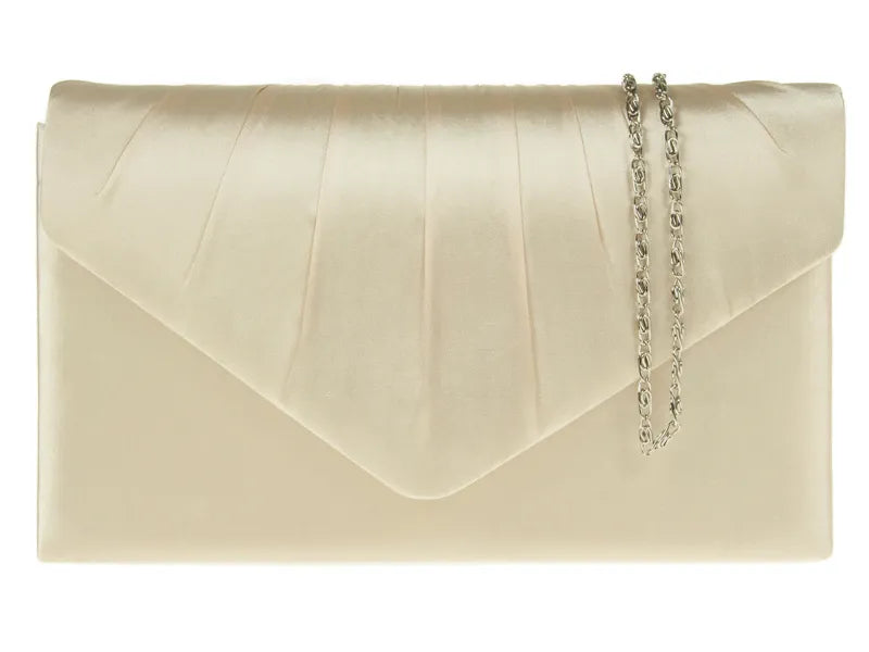 Koko Gold Satin Clutch Bag Lesley Ashworth