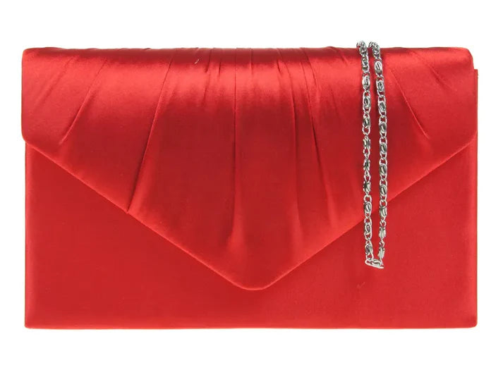 Koko 8002 Red Satin Clutch Bag