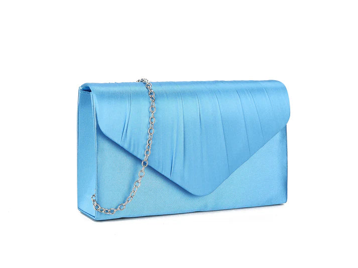 Koko 8002 Blue Satin Clutch Bag