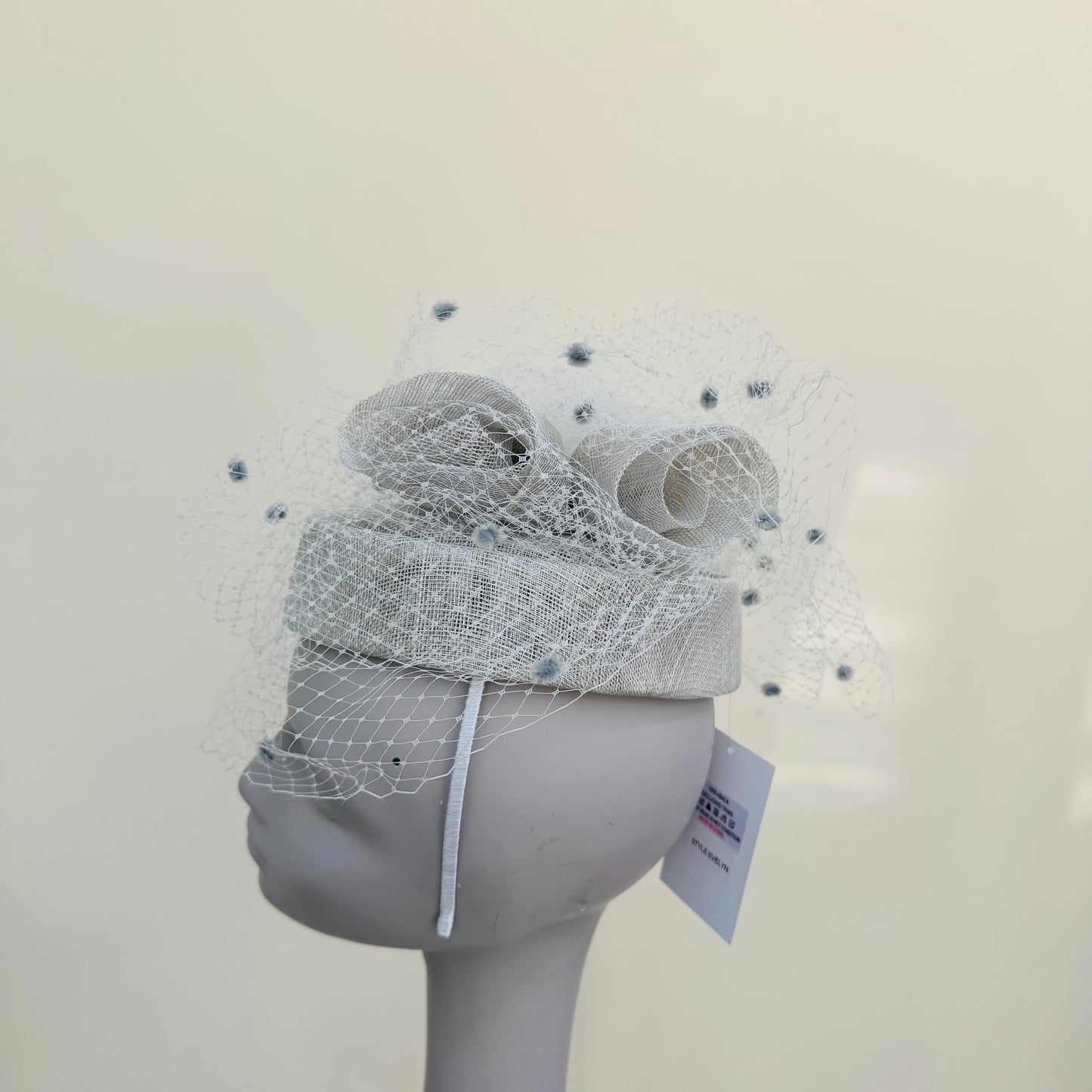 Boardmans Evelyn Silver Grey Net Pillbox Hat