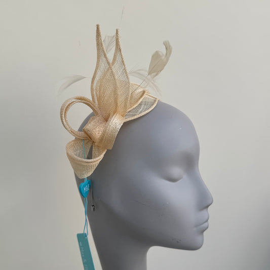 Max and Ellie BF3 Fascinator in Neutrals