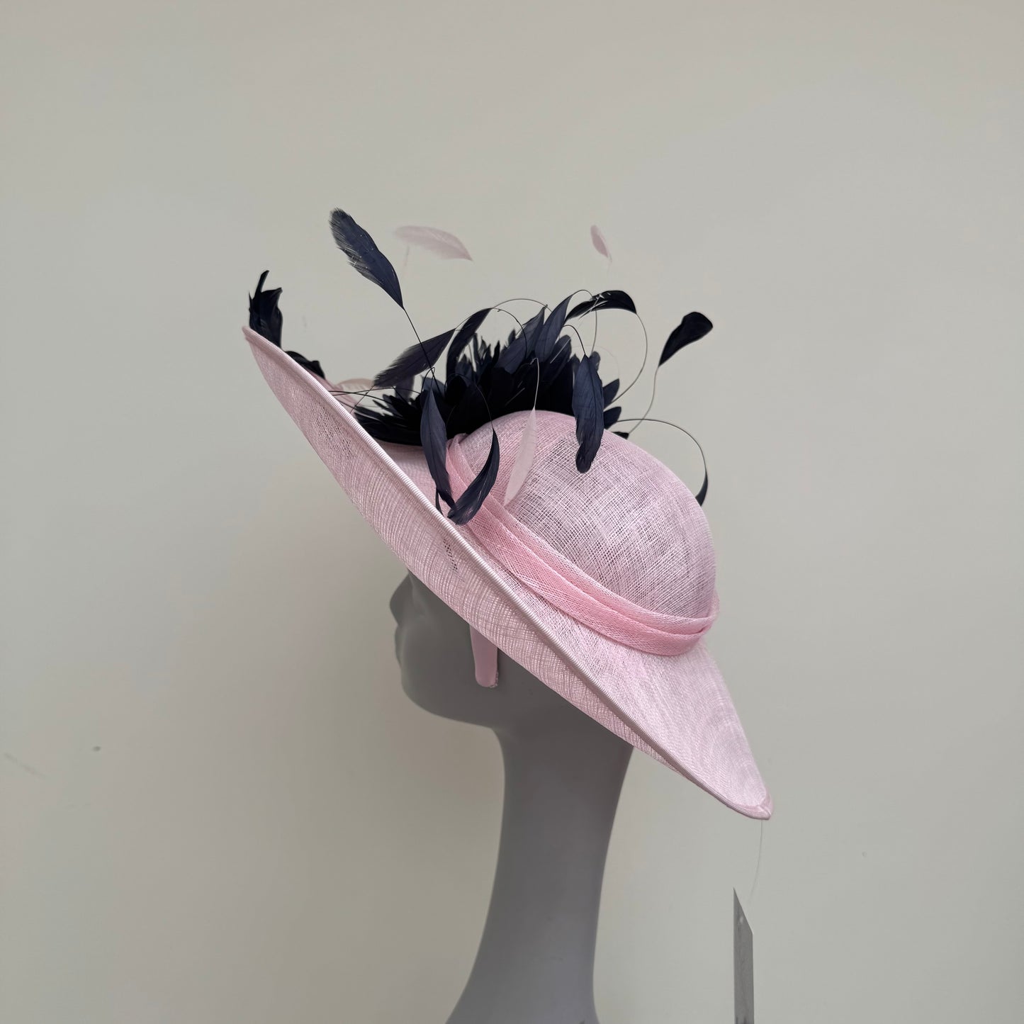 J Bees JB25/86 Baby Pink and Navy Two Tone Feather Hatinator Baby