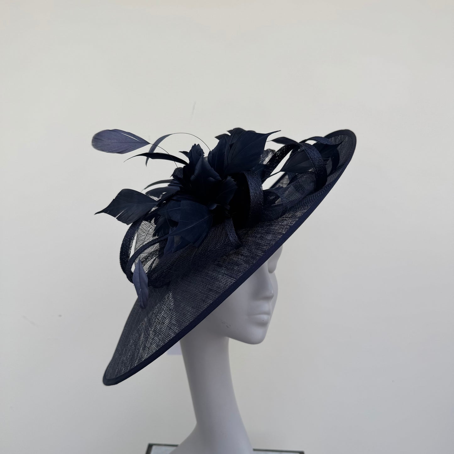 J Bees JB25/85 Navy Blue Hatinator with Feather Flower Detail