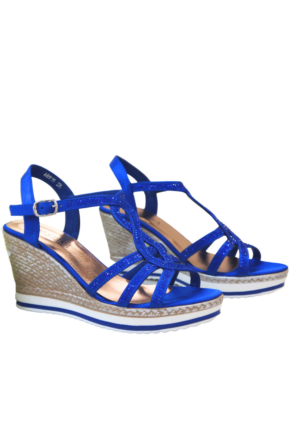 Top Staka Glitter Wedge Buckle Sandal