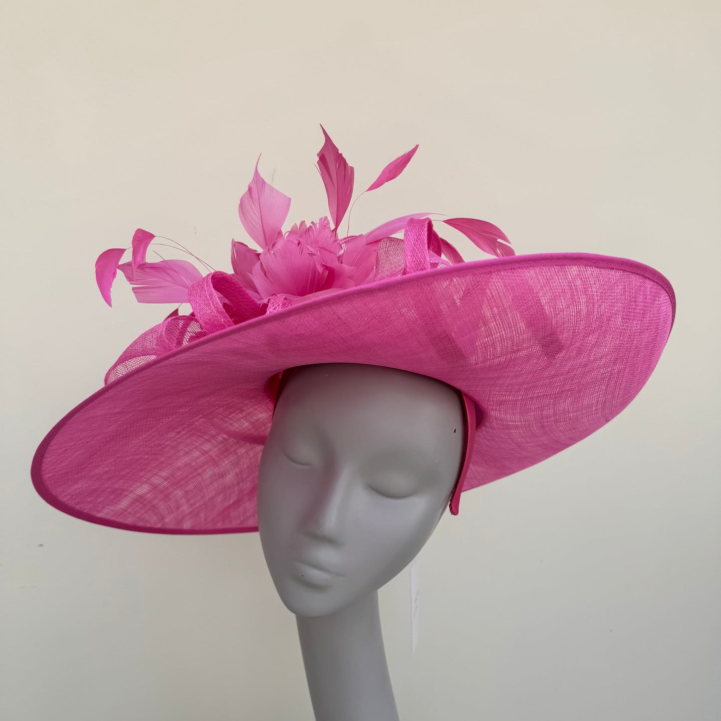 J Bees JB25/85 Hot Pink Hatinator with Feather Flower Detail Hot Pink